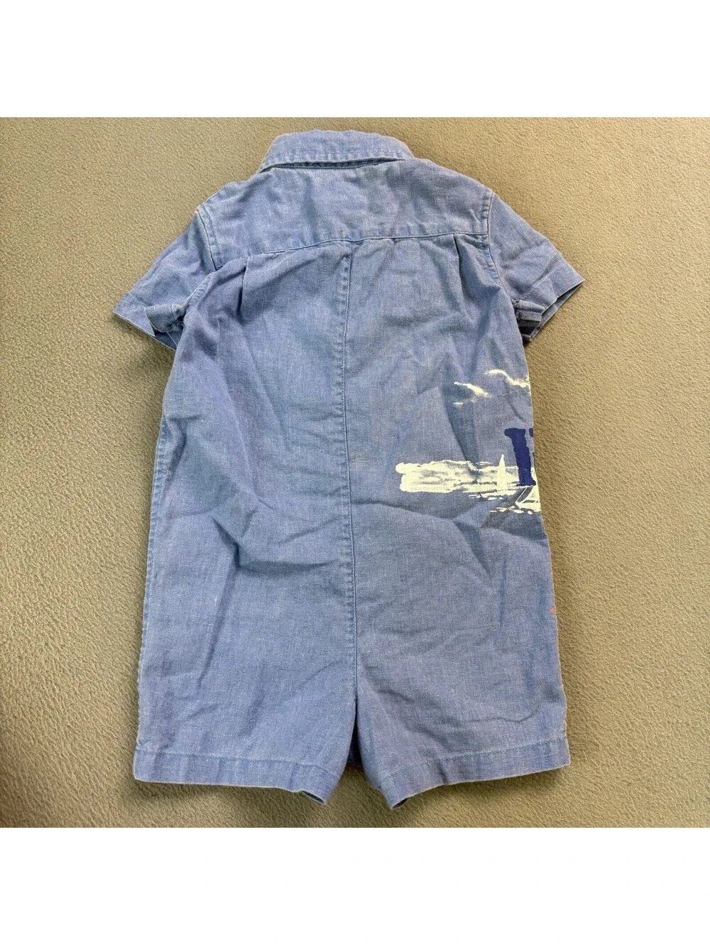 Ralph Lauren Sailing Sail Boat Romper Size 12M Blue